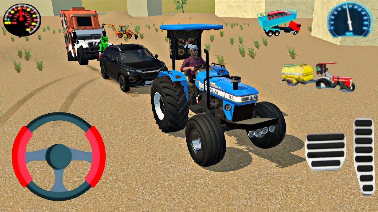  Dj pickup stuck in mud tractor and  Car rescue the dj pickup#djgameplay #gamingvideo 