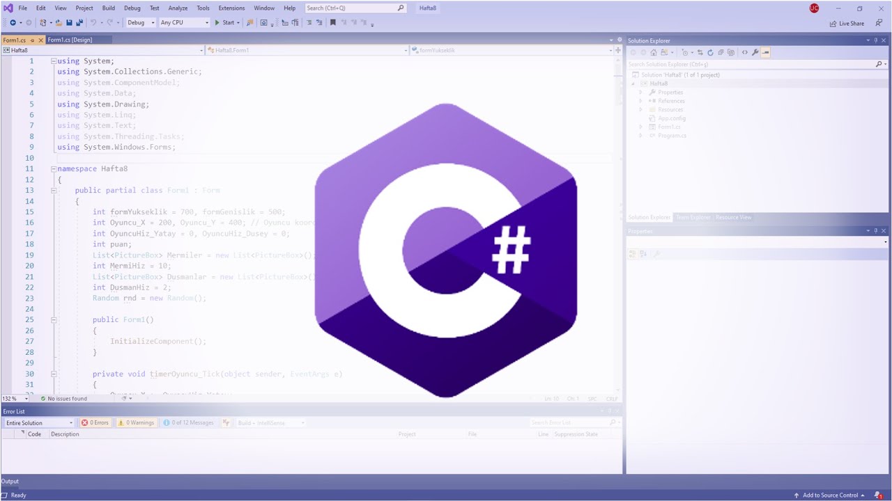 C# Görsel Programlama 42-04 Analog Saat