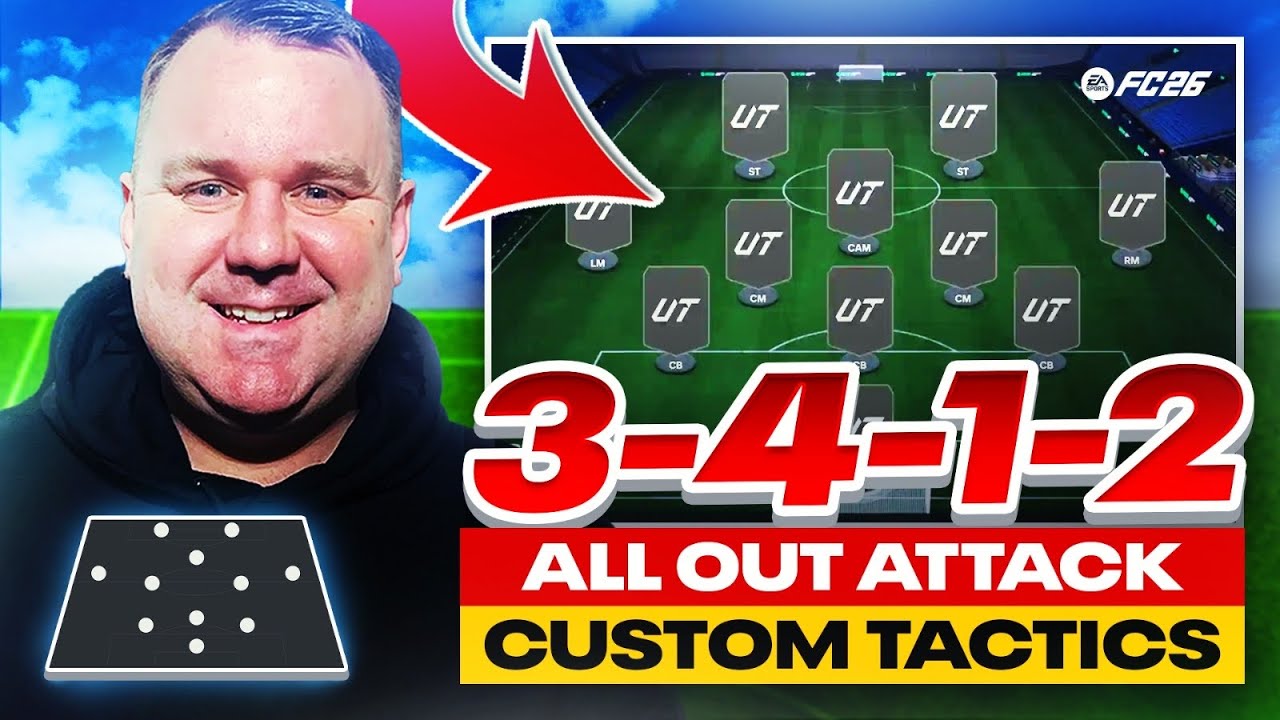 FC26 - ALL OUT ATTACK 3412 CUSTOM TACTICS AND PLAYER ROLES!!