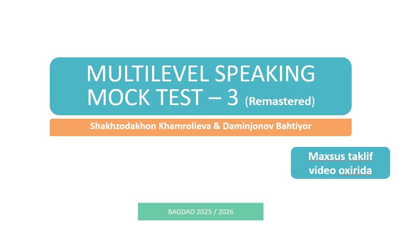 Multilevel Speaking Practice 3 - Remastered ( without answers )