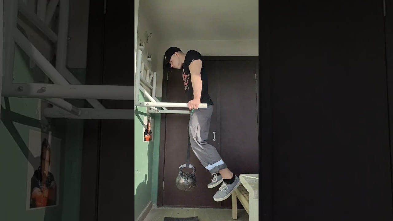 Лесенка на турнике/брусьях 1-10 с гирей 32кг. 13.03.26 #streetlifting 