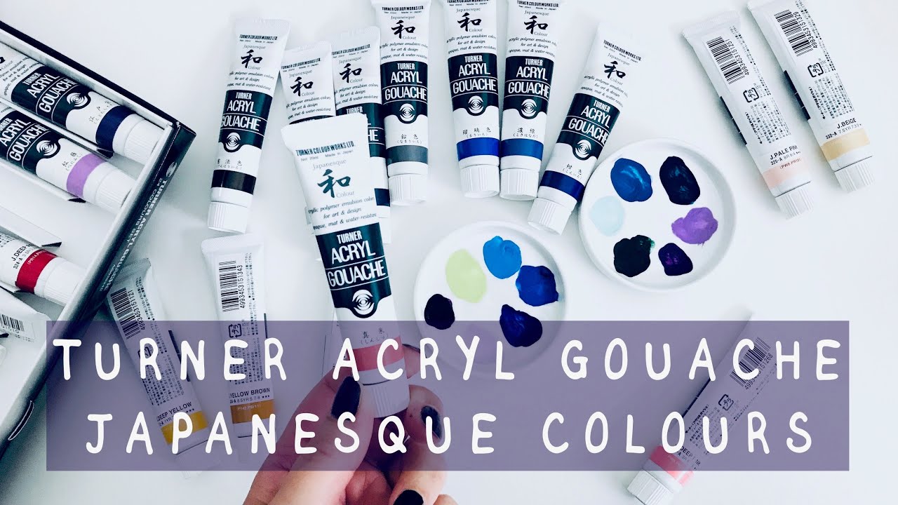 Swatching the Turner Acryl Gouache Japanesque 45 Colors Set