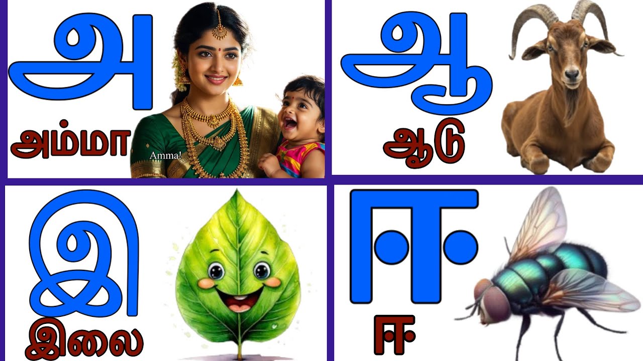 Tamil Uyir Ezhuthukkal for Kids 2026  | தமிழ் உயிர் எழுத்துக்கள் | Learn Tamil Vowels அ to ஔ