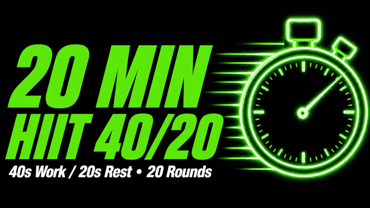 `20 Minute HIIT Timer | 40s Work / 20s Rest | 20 Rounds`