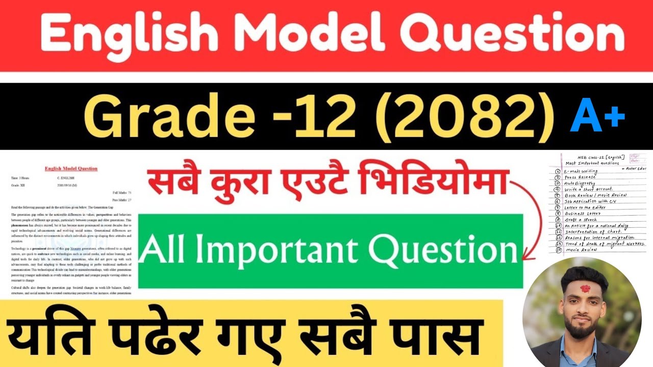 Class 12 Com English question paper New Model 2082 with Grammar solutions