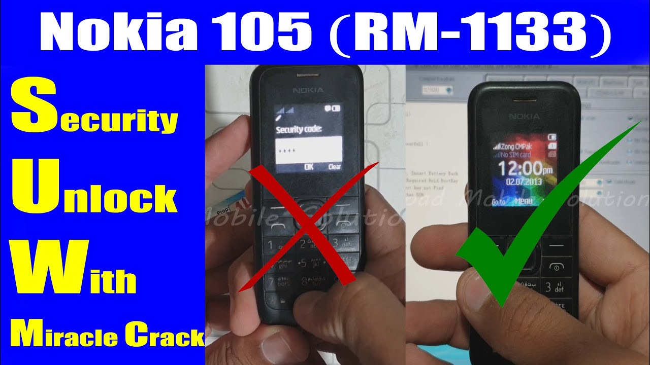 Nokia 105 (TA-1133) 106, 216, 150 Security Code Unlock Reset Miracle Crack | Urdu Hindi