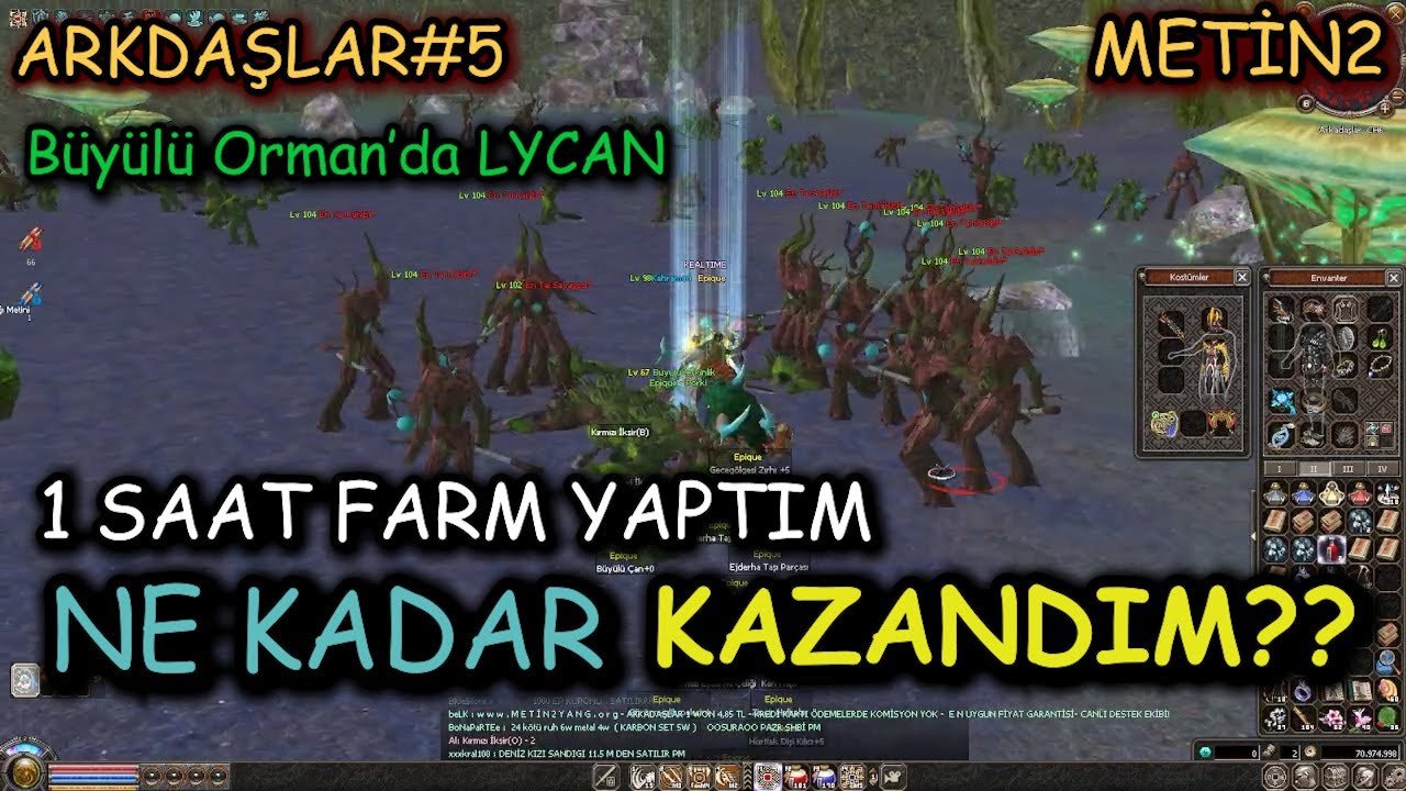 Büyülü Orman'da 1 Saat Farm Ne Kadar Kazandırıyor ? | Metin2 TR Arkadaşlar#5