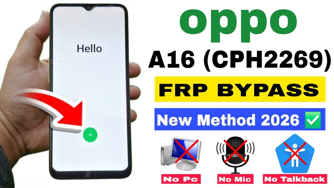 Oppo A16 FRP Bypass | New Trick 2026 | Oppo (CPH2269) Google Account Bypass Without PC