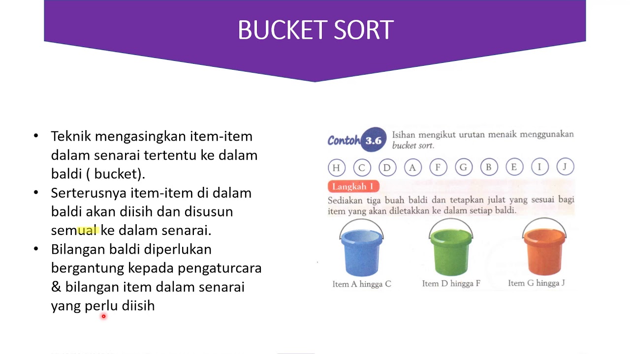 Ciri-ciri Bucket & Bubble sort