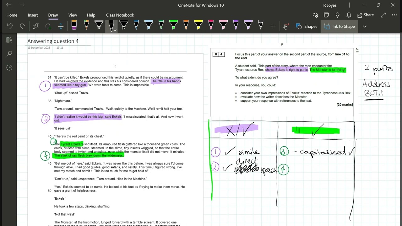 Planning your answer to AQA GCSE English Language Paper 1 Question 4-
