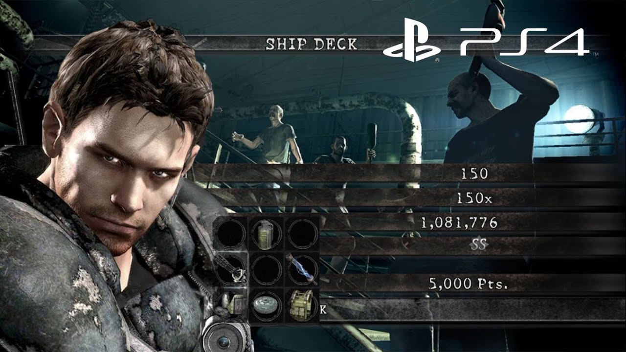 Ship Deck Solo 1,081,776 Chris Heavy Metal | Resident Evil 5 PS4 Mercenaries United HD