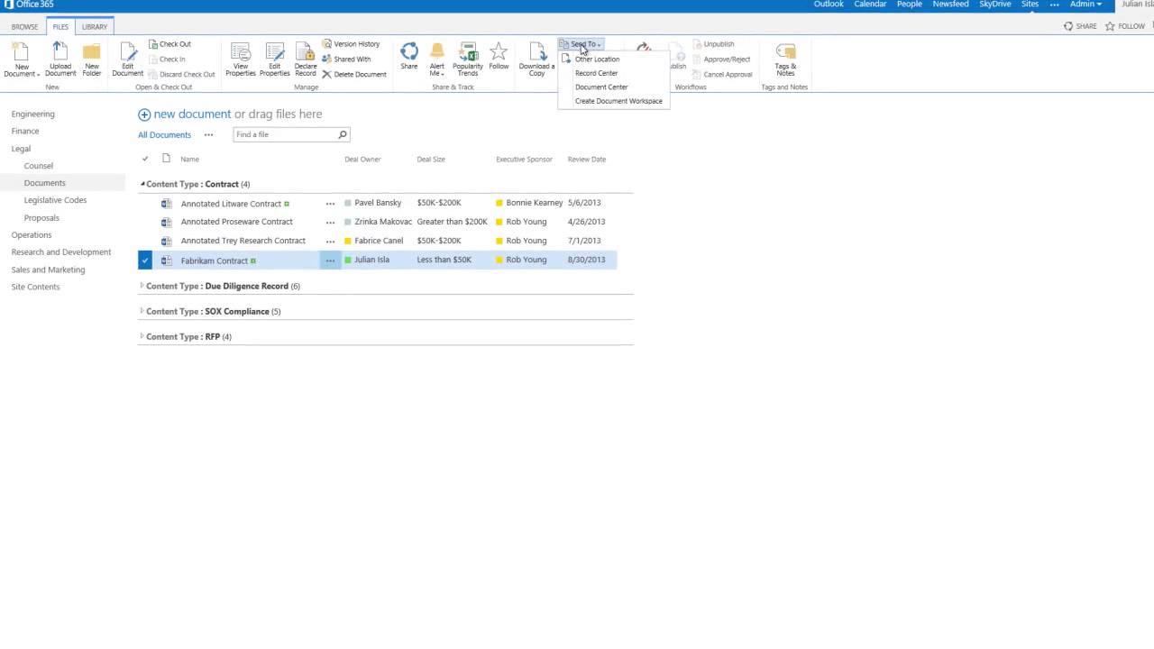 SharePoint - Automatically organize records for long term archiving