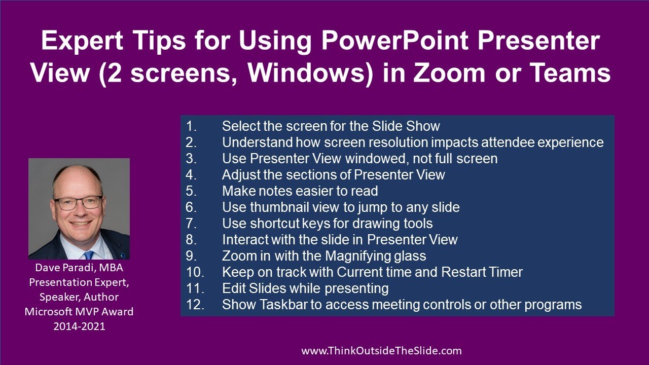 Советы экспертов по использованию режима докладчика PowerPoint (2 экрана, Windows) в Zoom или Teams