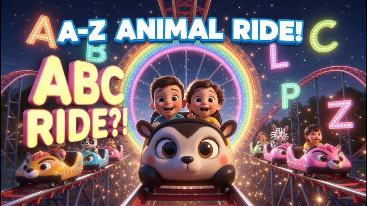 ABC Roller coaster RIDE!”Animal Roller Coaster Ride 🎢 |Fun Alphabet Adventure for Kids
