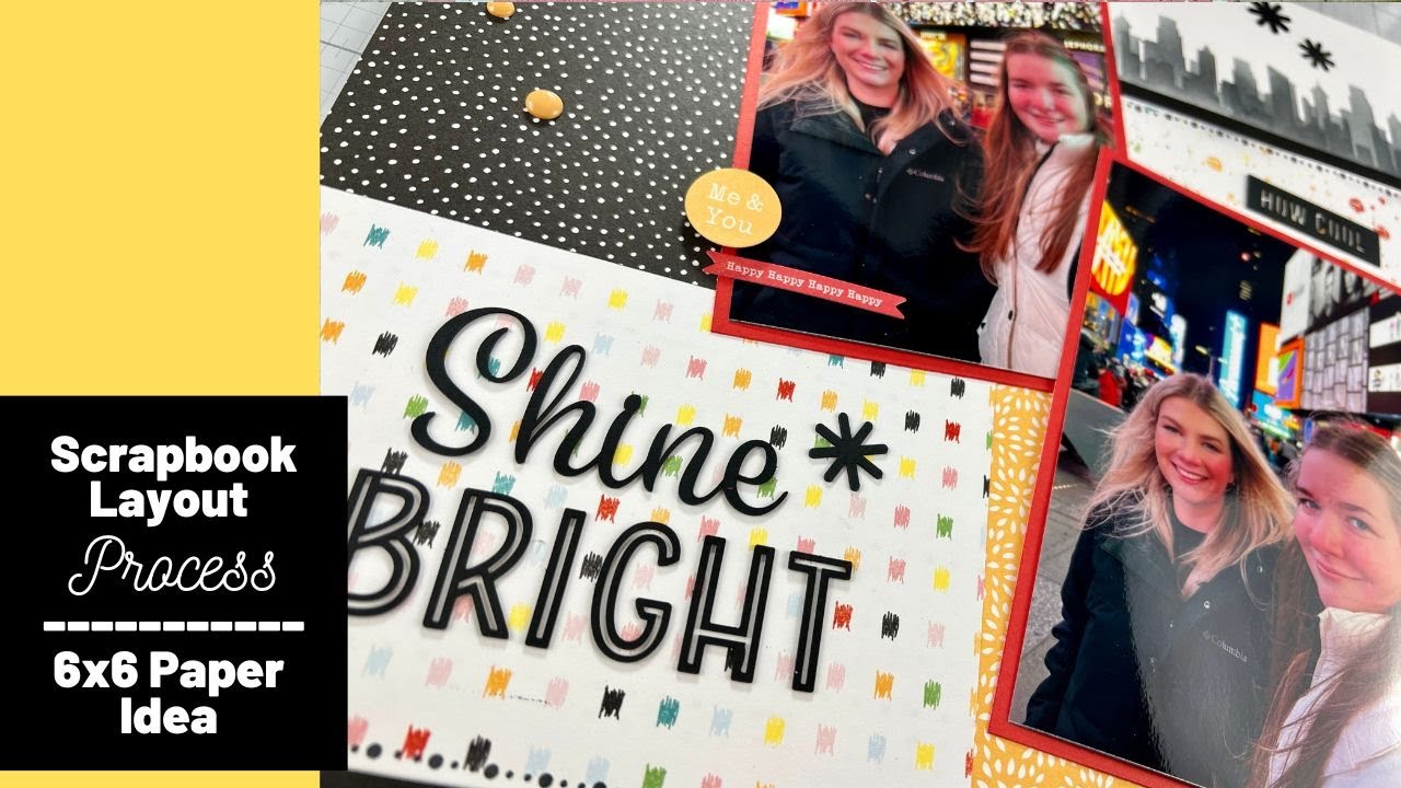 Scrapbook Layout using 6x6 Paper Pad | Easy Scrapbook Process Video
