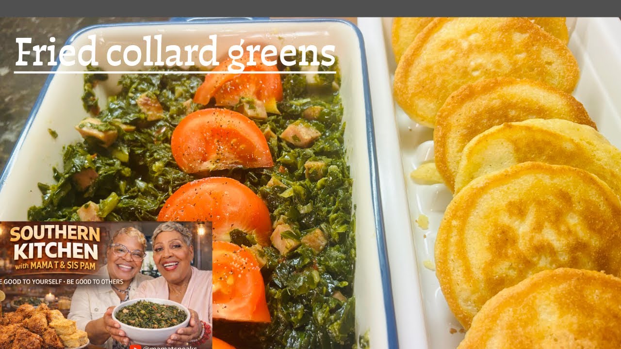FRIED ￼COLLARD ￼GREENS 🥬 🔥
