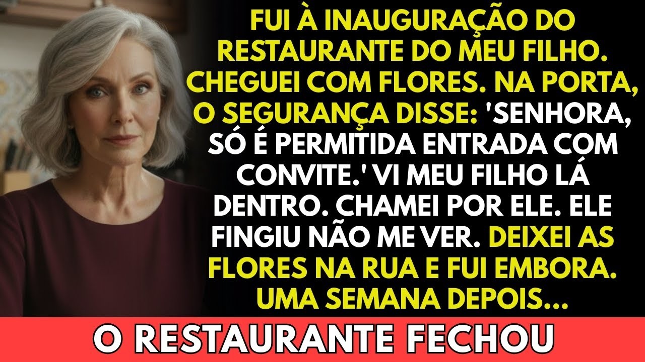 Fui à inauguração do restaurante do meu filho. Ele fingiu que não me viu. Uma semana depois