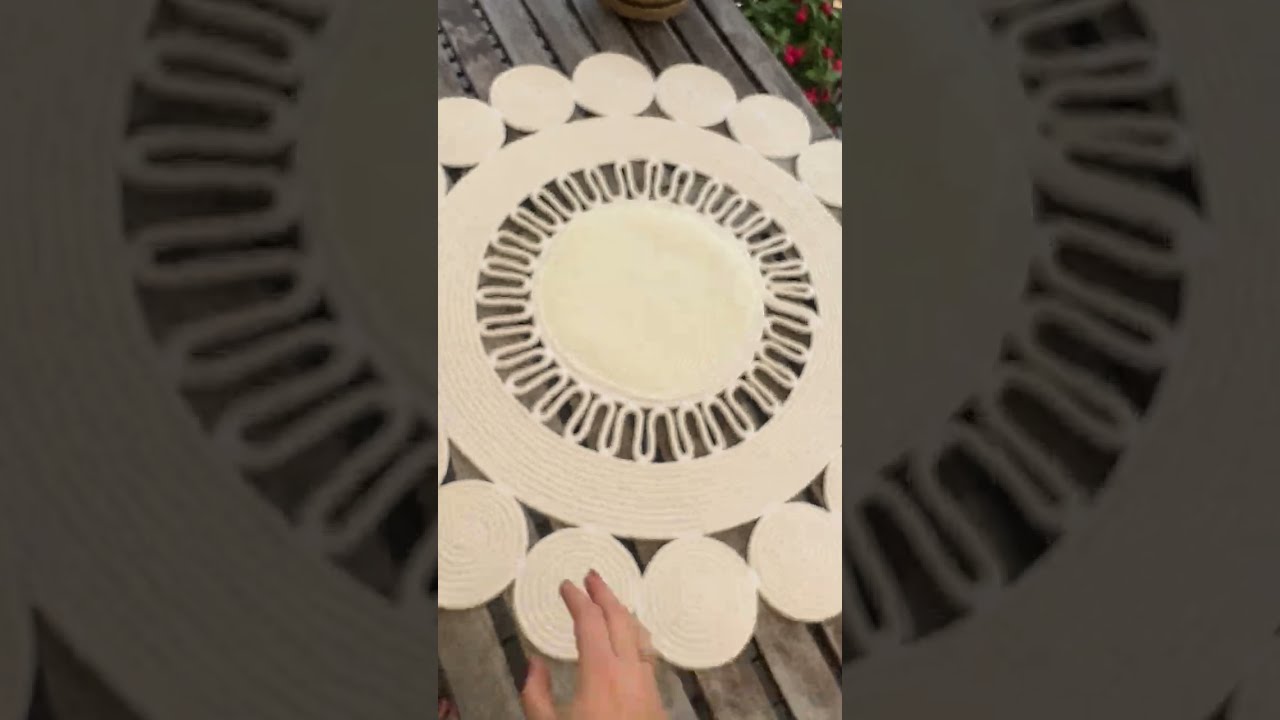 Dikiş Makinasında Tress Kordon İp İle Papatya Model Paspas Yapımı...Detaylar Açıklamada...