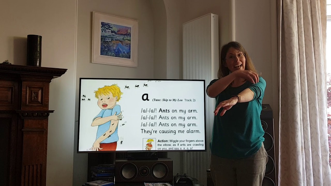 Letter A - Jolly Phonics, 'Ants on my Arm'