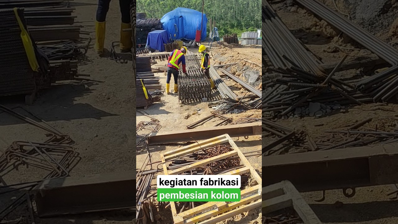 kegiatan fabrikasi pembesian kolom #duniakonstruksi #tekniksipil