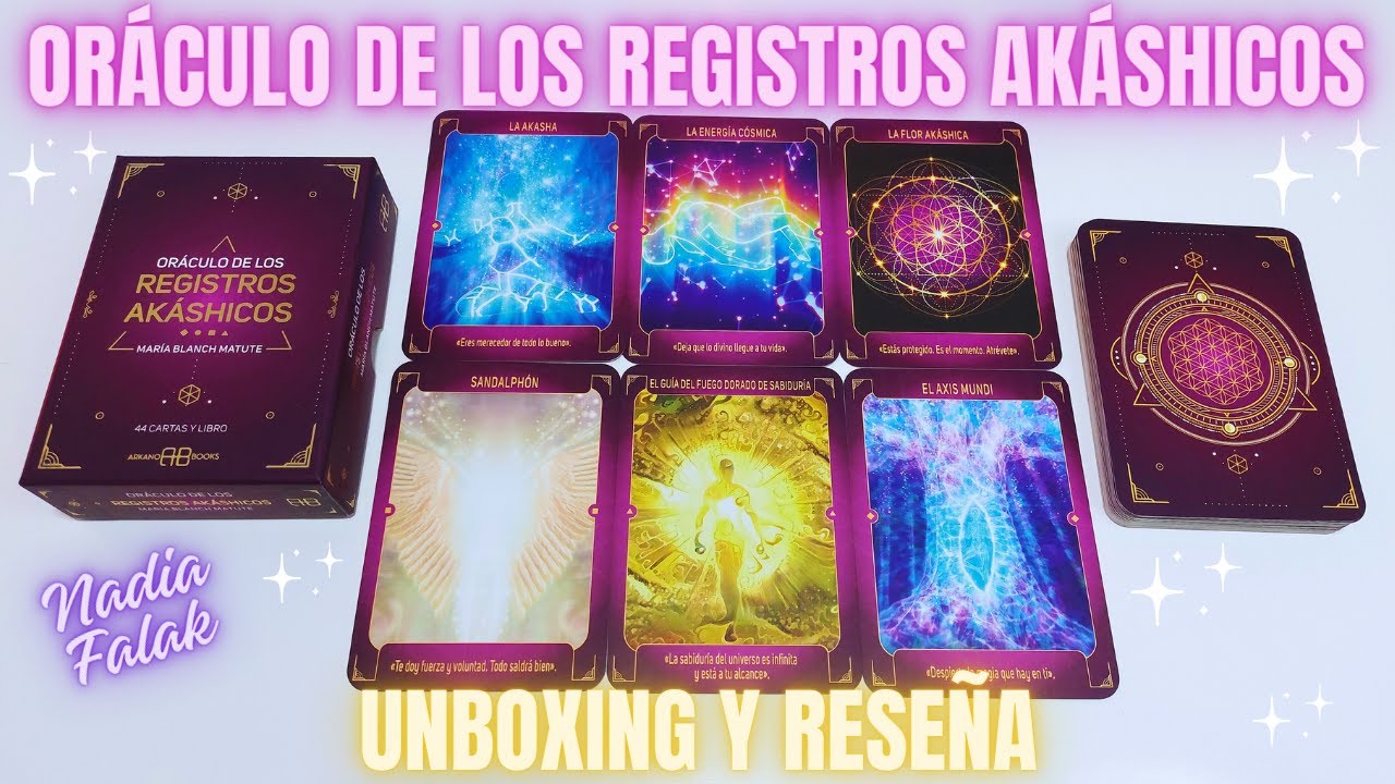 ORÁCULO DE LOS REGISTROS AKÁSHICOS 💜 Unboxing y Reseña ✨ Nadia Falak