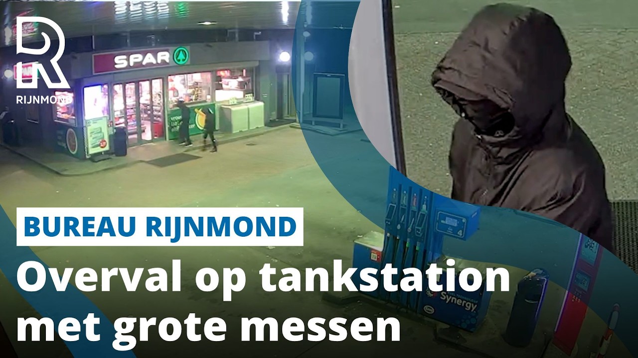 Twee mannen bedreigen personeel van tankstation met messen | Rijnmond