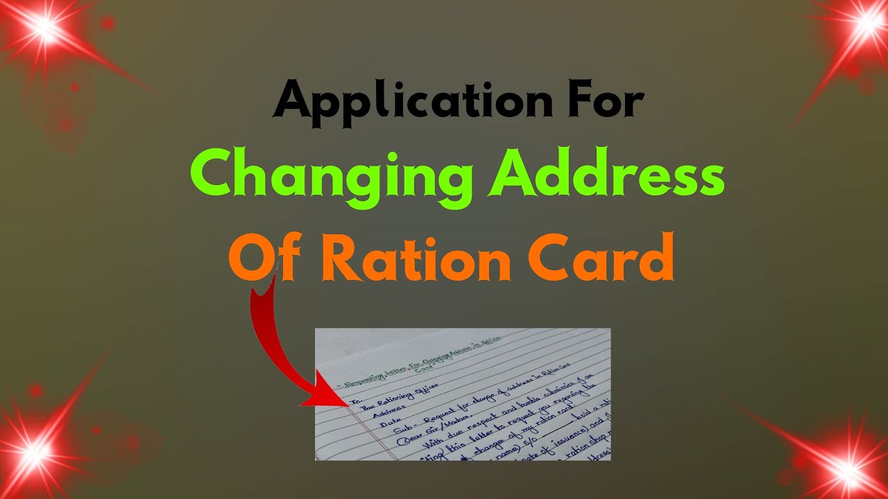 Application For Changing Address in Ration Card | Requesting For Changing Address In Ration Card