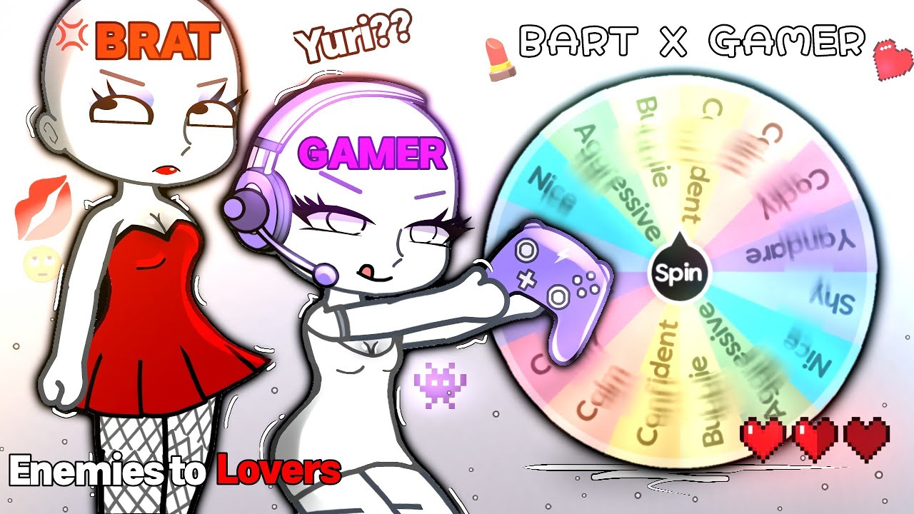Making a Gacha Couple OC Challenge👩&zwj;❤️&zwj;👩[BRAT &times; GAMER GIRL EDITION🔥👾]Gacha Club Trend SPIN THE WHEEL