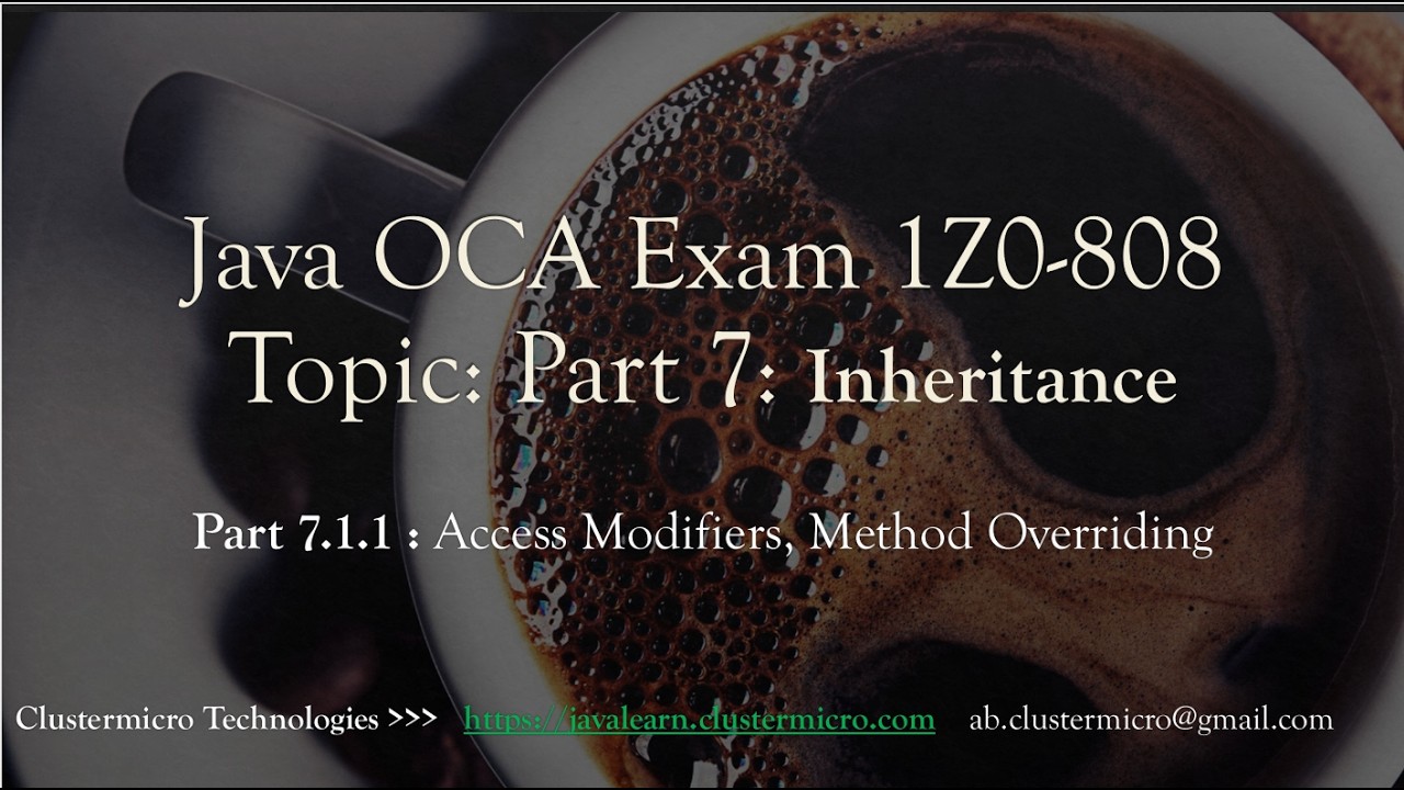 7.1.1 Access Modifiers & Method Overriding Rules | Java OCA 1Z0-808