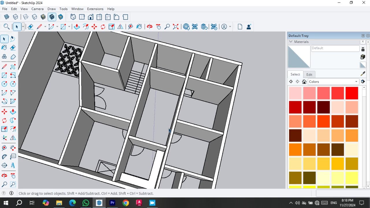 3D House Plan Model in SketchUp (36x52 Feet)