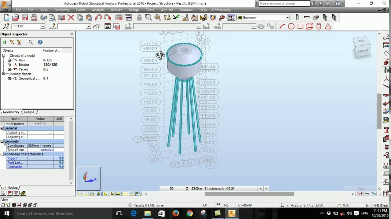How to Model Water Tower Tank by Autodesk Robot Structural Analysis