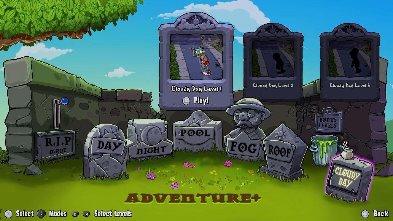 Plants vs. Zombies: Replanted Cloudy Days Level 1 Father & Son Co-Op