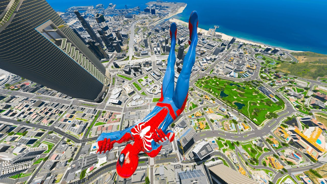 GTA 5 Spiderman Epic Jumps Compilation(GTA V Fails Funny Moments)