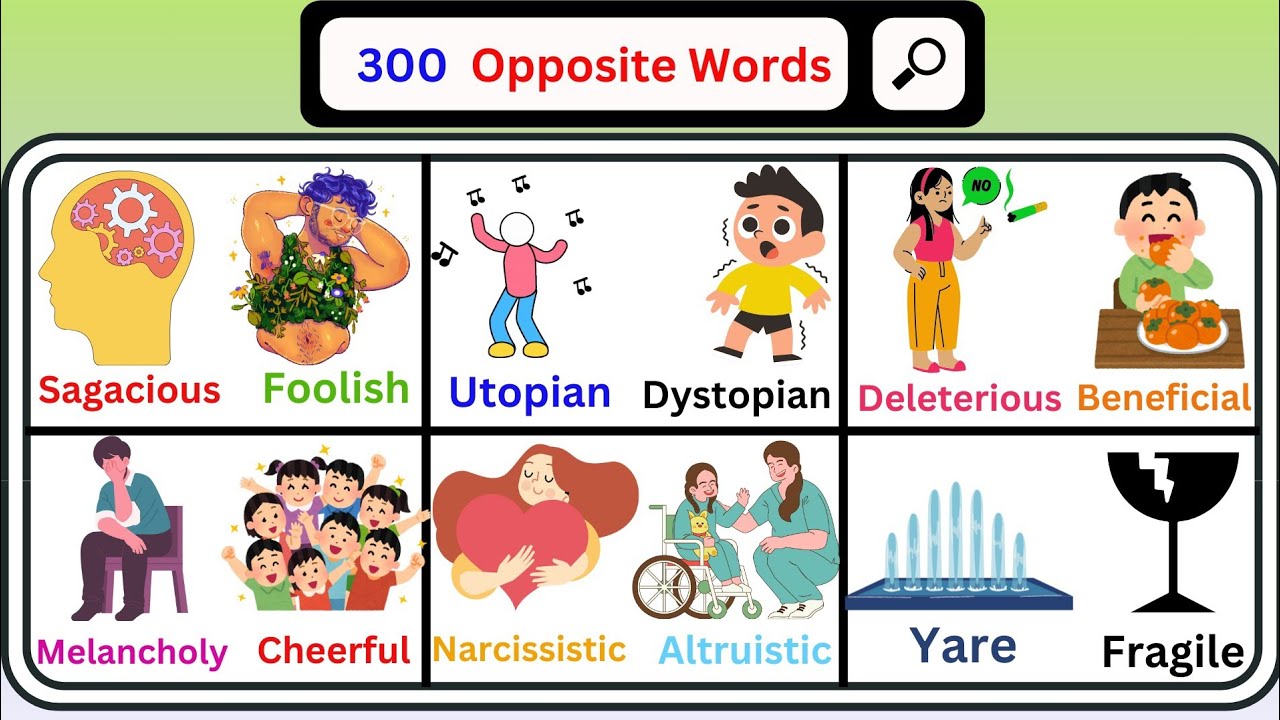 300 Opposite Words| Antonyms in English|English vocabulary