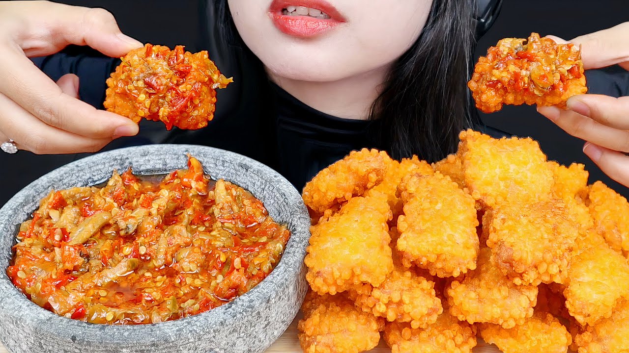 NGILER! ASMR NUGGET KANZLER SAMBEL GEPREK PEDAS 🔥 UNTUK BUKA PUASA | MUKBANG ASMR INDONESIA