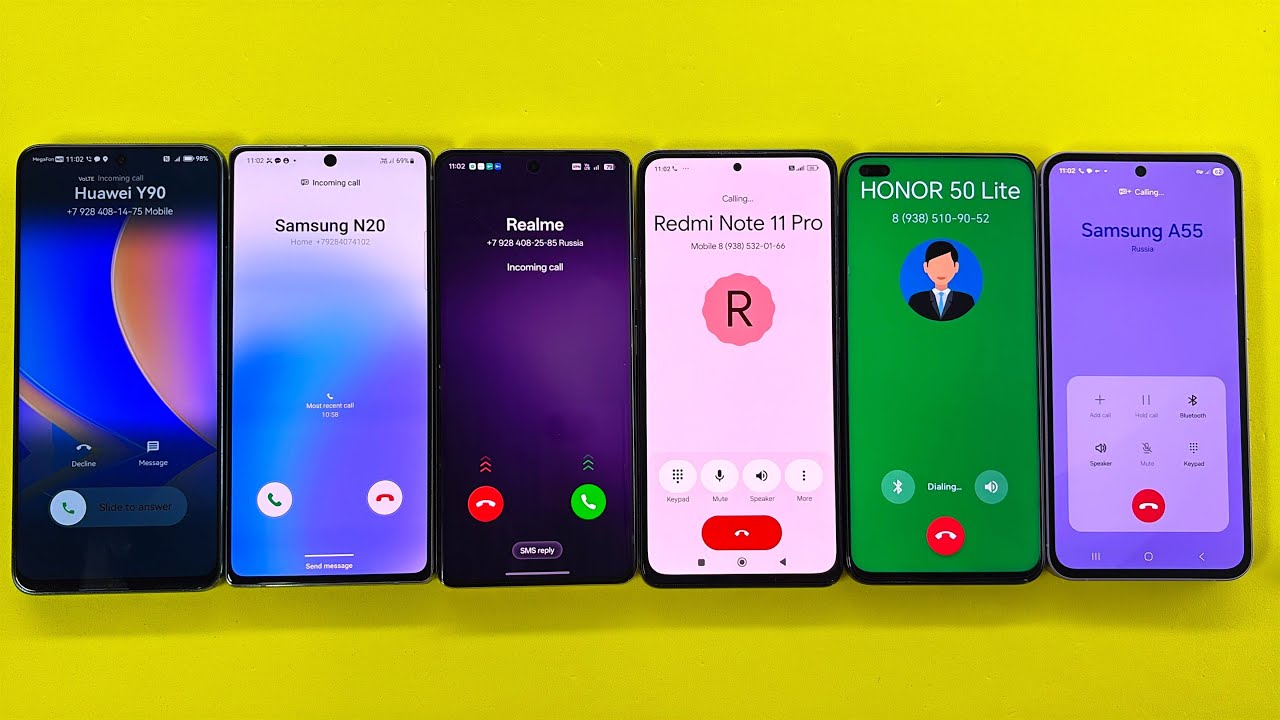 Madness Incoming + Outgoing Call Samsung A55, Note 20, Honor 50, Xiaomi N11,Realme 12 Pro,Huawei Y90