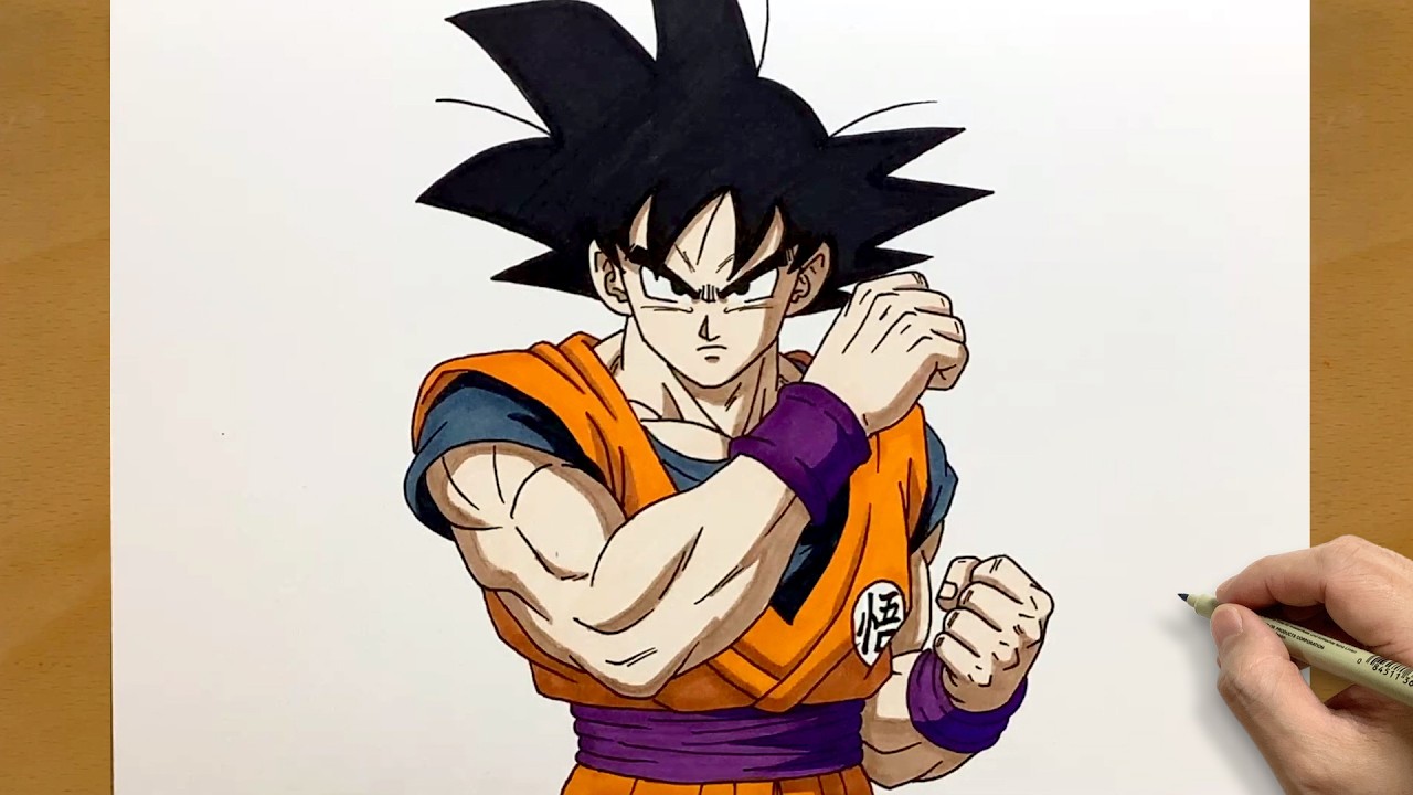 Как нарисовать Гоку из Dragon Ball Z | Простой рисунок в стиле аниме