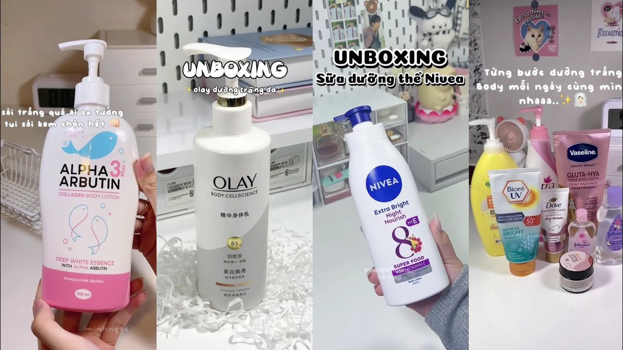 [Shopee Haul] Tổng hợp các loại sữa dưỡng thể trắng da giúp nàng lột xác thành công sau hè👾| Phần 1