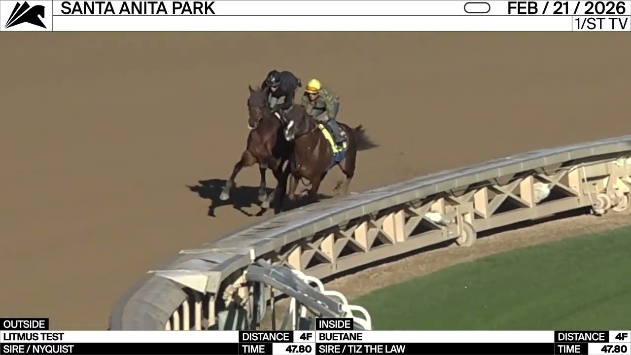 Work of the Day at Santa Anita Park: Litmus Test & Buetane worked 4 Furlongs on February 21st, 2026