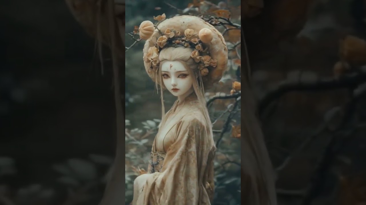 《志怪录&middot;桃花妖》栖于桃林深处，姿容美丽动人，眉间似染桃红，眼含春意。常在暮春时节现身，周身缭绕桃花香气，善惑人心，使人沉醉迷失，传说得其青睐者，心性温润一世#志怪录#山海经#聊斋#中式恐怖