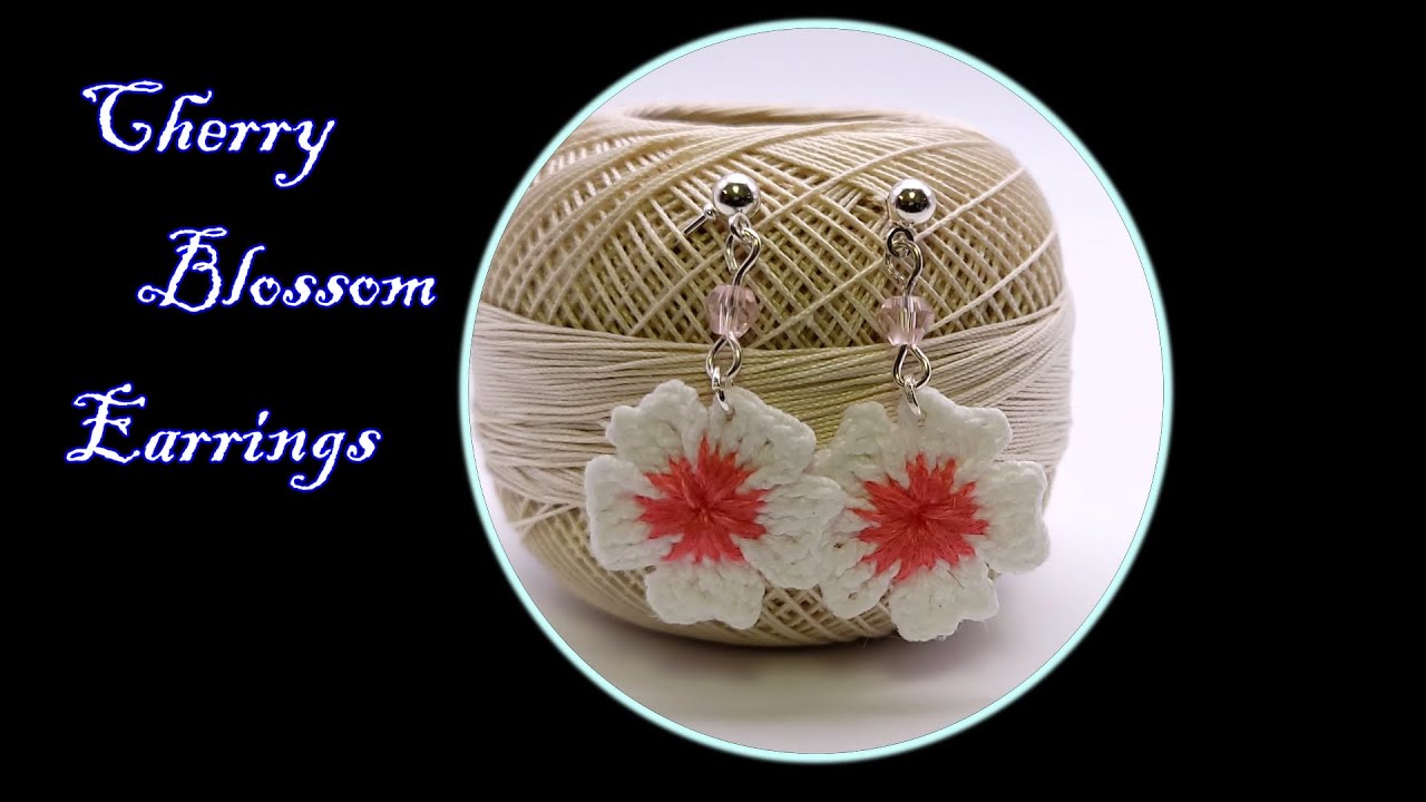 🌸 Cherry Blossom Whispers: Crochet Earrings Delight! 🌸 @HelensCrafts