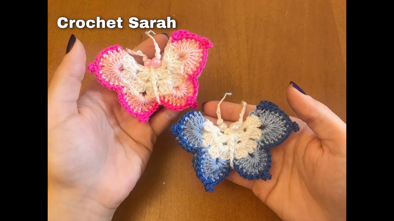 كروشية فراشة مجسمة | embodied butterfly crochet | Crochet Sarah