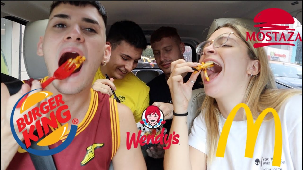 PUNTUANDO PAPAS FRITAS CON AMIGOS *COMIDA RAPIDA*