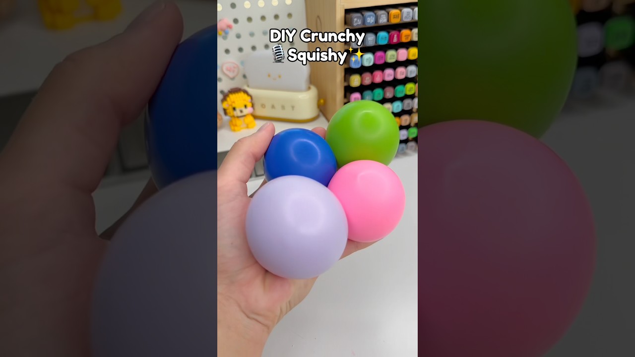 💡DIY Crunchy Balloon Squishy✨!? #diysquishy #papercraft #cutecrafts #diycrafts #diy