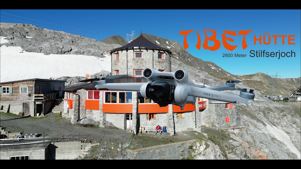 Stilfserjoch Alpen mit DJI Mini 3 Pro -  Cabrio Active Track -  zur Tibet H&uuml;tte in 4K