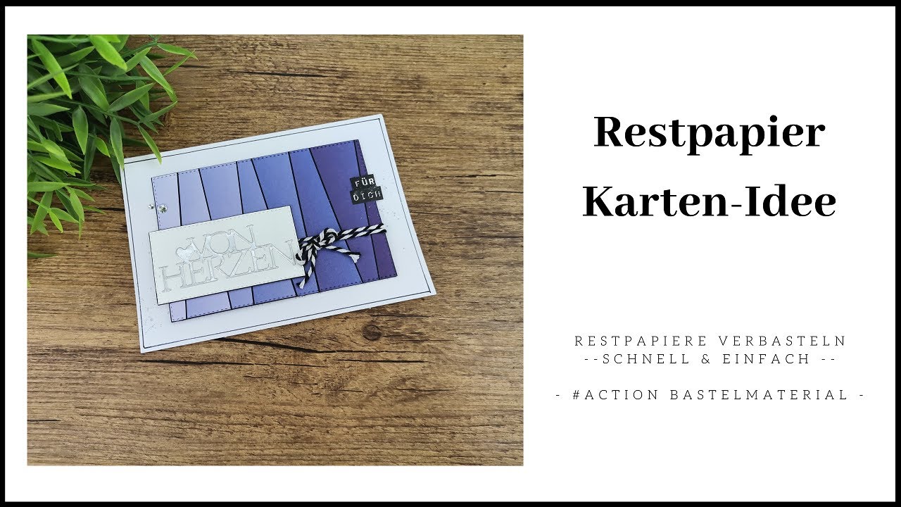 Restpapier Karten-Idee ~ #Action Bastelmaterial ~ Restpapiere verbasteln ~ 6 Karten Beispiele