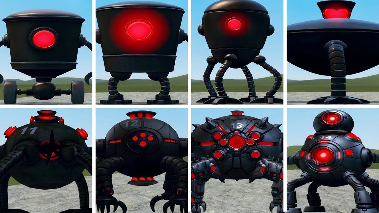 I found new evolutions of the Omnidroid robot and Hungry OmniWorm from Roblox in Garry's Mod.