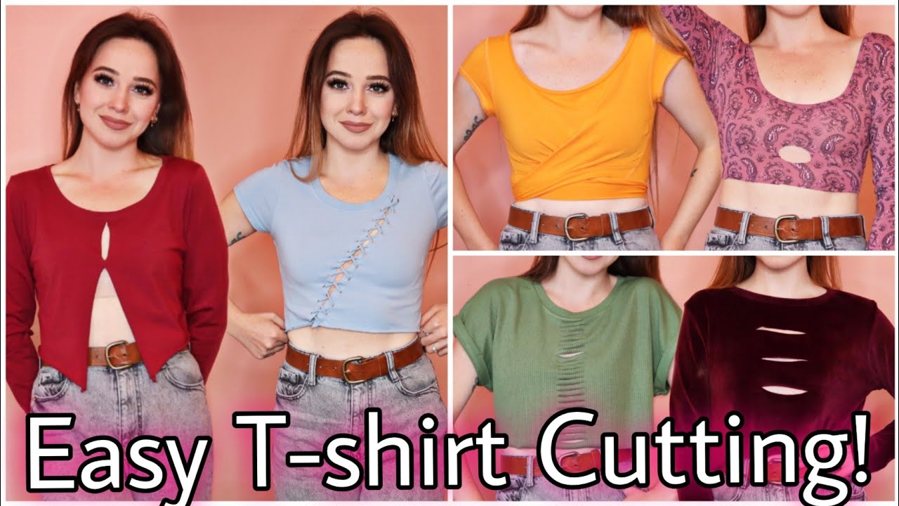 DIY crop tops! 6 easy no-sew T shirt cutting tutorials