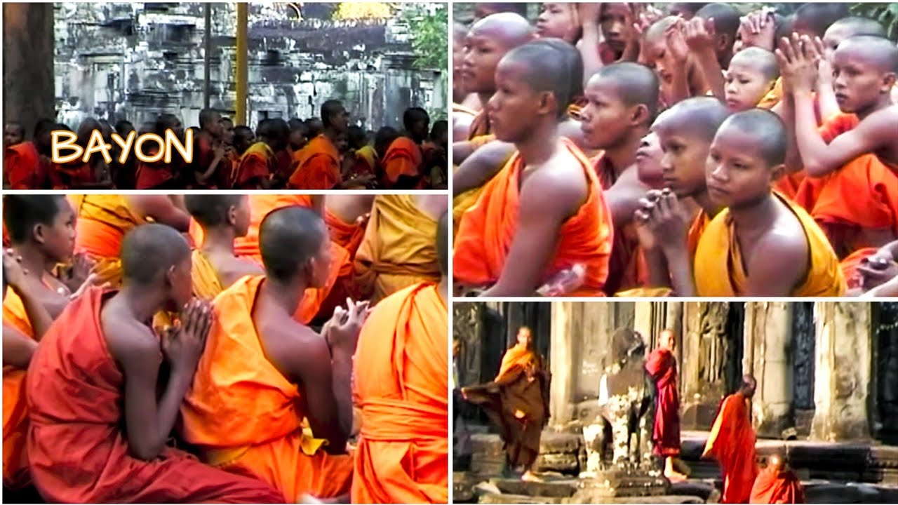 Celebration in Honor of Buddha, Monks at the Bayon Temple, Archive 2004 #siemreap #cambodia #angkor