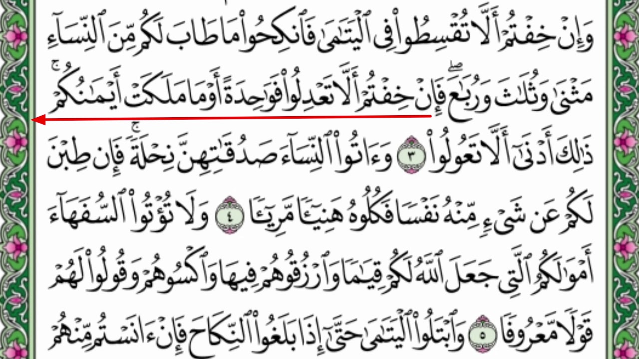 التفسير الميسر للحفظ                                                        سورة النساء آية( ١ : ٦ )